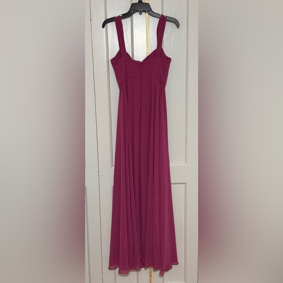After Six 1558 CONTOURED WIDE STRAP SWEETHEART MAXI DRESS IN TEA ROSE - Picture 8 of 8